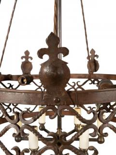 Arts And Crafts Wrought Iron Chandelier - 4141850