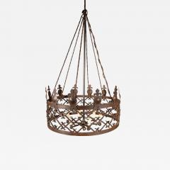 Arts And Crafts Wrought Iron Chandelier - 4189140