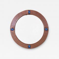 Arts Crafts Circular Copper Mirror - 2983282
