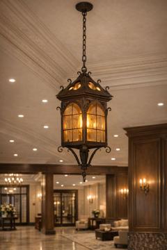 Arts Crafts Cloverleaf Hanging Lantern - 4559813