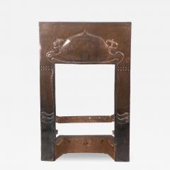 Arts Crafts Copper Fire Insert with Hand Crafted Stylized Floral Decoration - 4232822