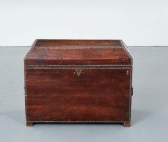 Arts Crafts Copper Studded Leather Trunk - 2606027