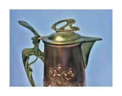 Arts Crafts Copper and Brass Pitcher Jug C 1900 - 95577