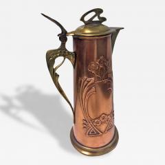 Arts Crafts Copper and Brass Pitcher Jug C 1900 - 97690