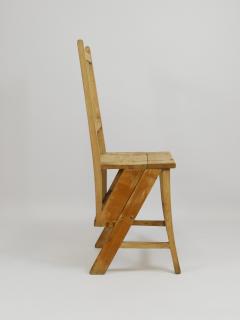 Arts Crafts Metamorphic Library Steps Folding Ladder Chair Vienna 1900s - 4281892