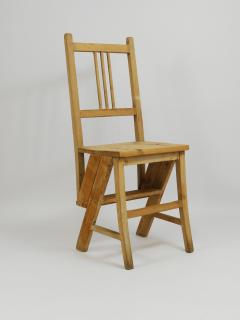 Arts Crafts Metamorphic Library Steps Folding Ladder Chair Vienna 1900s - 4281893