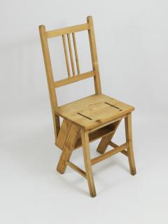 Arts Crafts Metamorphic Library Steps Folding Ladder Chair Vienna 1900s - 4281894