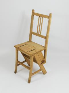 Arts Crafts Metamorphic Library Steps Folding Ladder Chair Vienna 1900s - 4281895