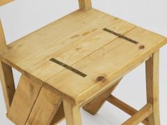 Arts Crafts Metamorphic Library Steps Folding Ladder Chair Vienna 1900s - 4281896