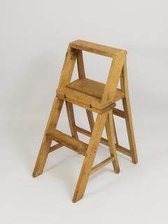 Arts Crafts Metamorphic Library Steps Folding Ladder Chair Vienna 1900s - 4281907