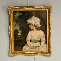 Arts Crafts Oil on Canvas Young Flower Girl Newcomb Macklin Frame 19th C - 3746763