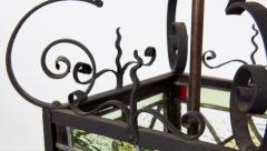 Arts Crafts Stained Glass Hanging Lantern - 4544097