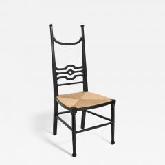 Arts Crafts ebonised wood fireside chair 1900s  - 4547591