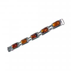 Arts and Crafts Amber and Silver Bracelet George Kramer Germany C 1920 - 1248285