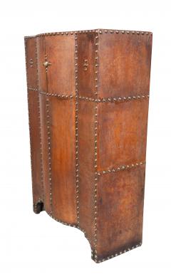 Arts and Crafts Leather and Brass Stud Umbrella Stand - 4322857