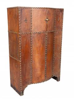 Arts and Crafts Leather and Brass Stud Umbrella Stand - 4322879