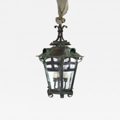 Arts and Crafts Period Bronze Hanging Lantern - 1360334