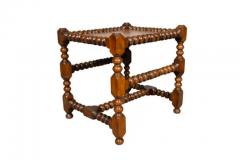 Arts and Crafts Walnut Turned Wood Bench - 4145589