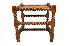 Arts and Crafts Walnut Turned Wood Bench - 4145605