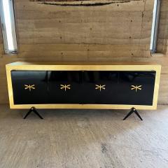 Arturo Pani 1950s Arturo Pani Black Dragonfly Credenza with Gold Leaf - 3417637