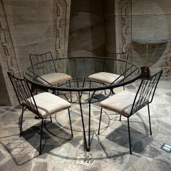 Arturo Pani 1950s French Style Bronze Iron Dining Table Set 6 Chairs Arturo Pani Mexico City - 2994711