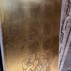 Arturo Pani 1960s Double Sided Wood Door Panel in Gold Leaf Mexico - 3308961