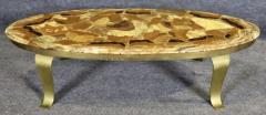 Arturo Pani ARTURO PANI MULLER BROTHERS ONYX AND BRASS LEG COFFEE TABLE - 4279378