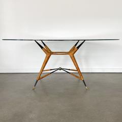 Arturo Pani Mexican Modernist Dining Table with Oval Glass Top - 1275043