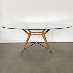 Arturo Pani Mexican Modernist Dining Table with Oval Glass Top - 1275046