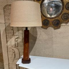 Arturo Pani Tic Tac Toe Hand Painted Leather Table LAMP with Gold Design Mexico 1950s - 2547504