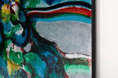 Artwork by E Hennekens Organic Painting on Steel Panel Abstract Art 1970s - 3396119