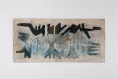 Artwork by E Hennekens Organic painting on steel panel Abstract Art 1970s - 3396196