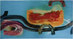 Artwork by E Hennekens Organic painting on steel panel Abstract Art 1970s - 3398014