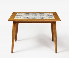 Ash and Painted Tile Table France c 1960 - 3242659