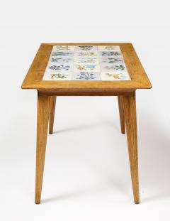 Ash and Painted Tile Table France c 1960 - 3242660