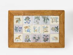 Ash and Painted Tile Table France c 1960 - 3242661