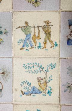 Ash and Painted Tile Table France c 1960 - 3242666