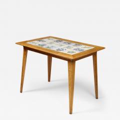 Ash and Painted Tile Table France c 1960 - 3242894
