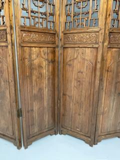 Asian 19th Century Folding Screen Room Divider Rosewood Teak Six Panel - 3446554