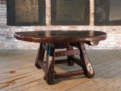 Asian 19th century Rustic Low Round Table - 676921