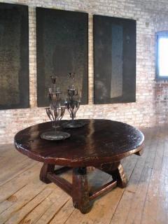 Asian 19th century Rustic Low Round Table - 676922