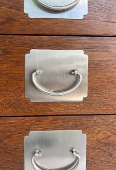 Asian 4 Drawer Chest of Drawers Night Stands Nickel Plated Hardware Pair - 4330484