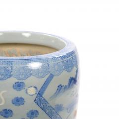 Asian Blue and White Porcelain Planter or Fish Bowl Late 20th Century - 4822642