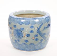 Asian Blue and White Porcelain Planter or Fish Bowl Late 20th Century - 4822646