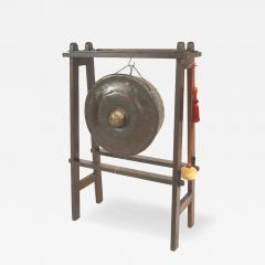 Asian Bronze Gong With Stand - 4540152