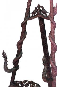 Asian Burmese Carved Snake Easel - 4171212