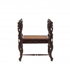 Asian Burmese Carved Walnut Bench - 1420094