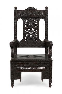 Asian Burmese Ebonized Arm Chair - 4650002