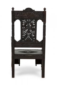 Asian Burmese Ebonized Arm Chair - 4650005