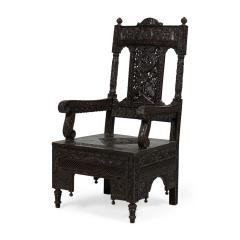 Asian Burmese Ebonized Arm Chair - 4693659